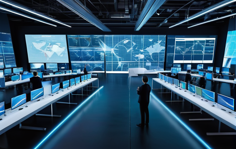 국제물류사 연봉 실태와 평균 비교 - **Prompt:** A futuristic, high-tech international logistics hub bustling with activity. In the foreg...